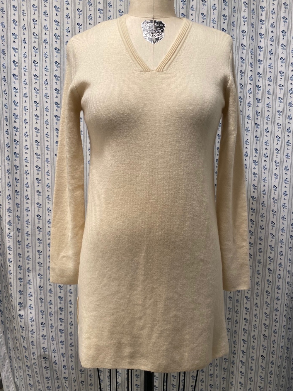 Vintage Is**c Cream V-Neck Sweater Dress